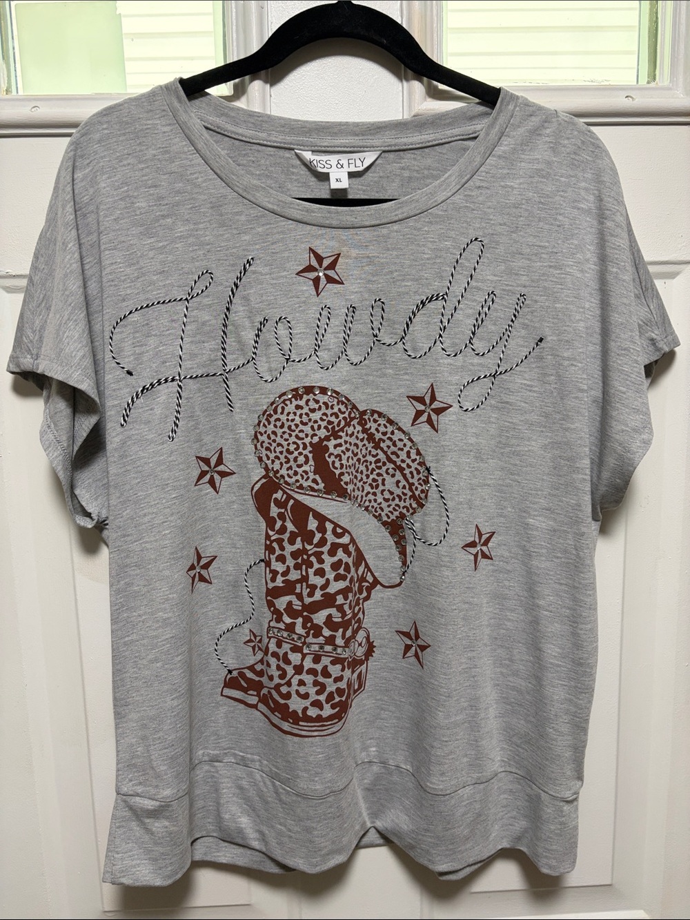 Gray 'Howdy' Short-Sleeve Graphic Tee